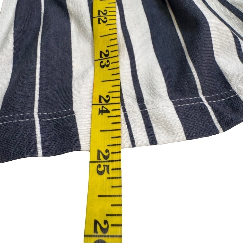 Du Jour Striped Peplum Top Size XS Navy Blue and White Has some Stretch NWOT - Picture 11 of 12